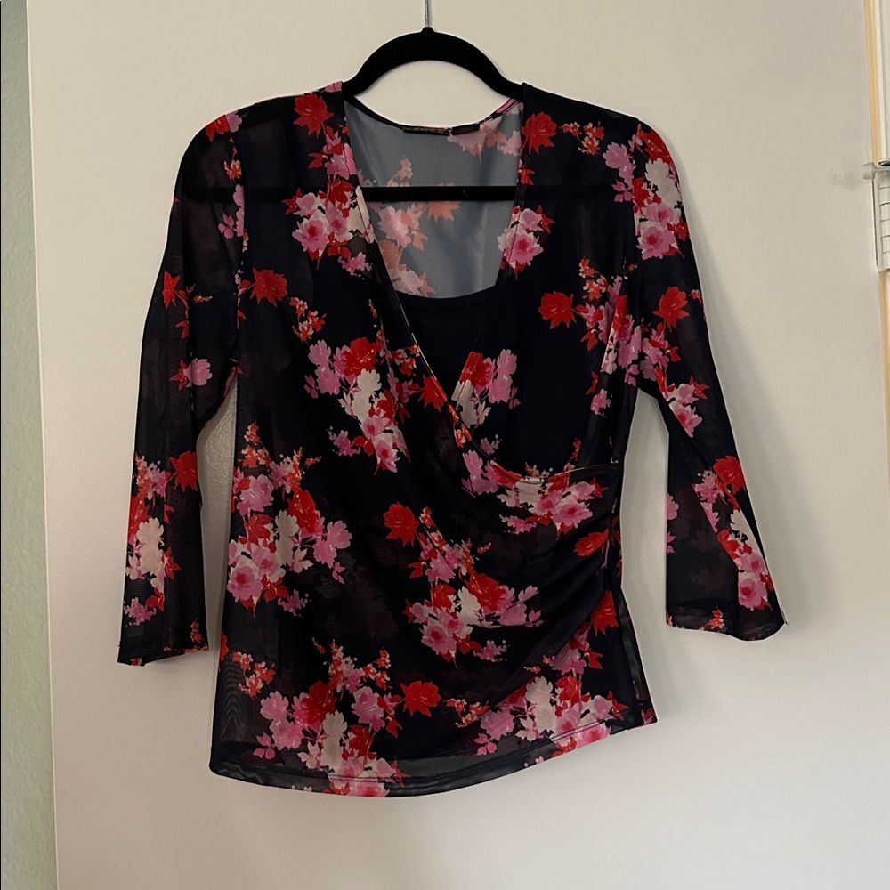Tahari Multicolor Floral Top